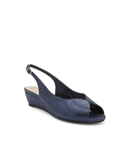 Paradox London Janine Wide Fit Wedges Navy - Paradox London - Size: 3