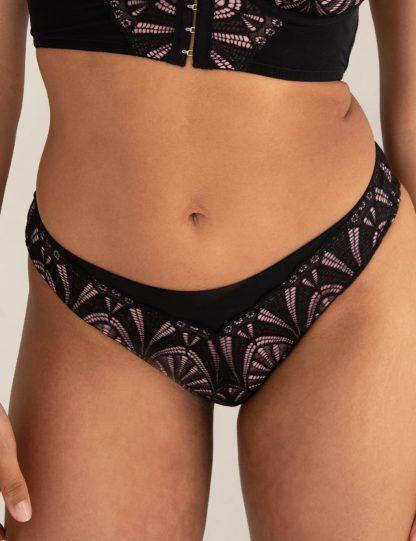 Pour Moi Women's New Romance Emboridery Bikini Knickers - 10 - Black Mix, Red Mix,Black Mix,White