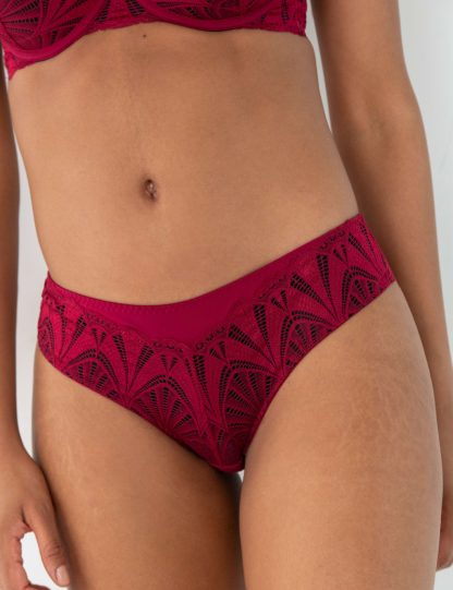 Pour Moi Women's New Romance Emboridery Bikini Knickers - 10 - Red Mix, Red Mix,Black Mix,White