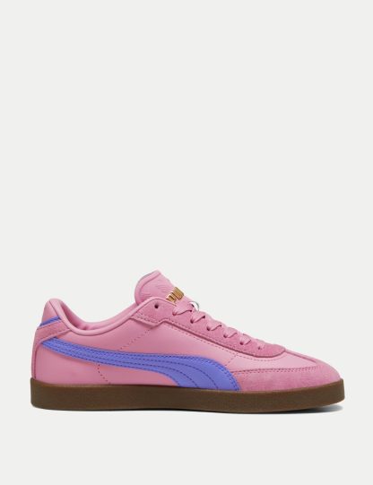 Puma Women's Club II Era Leather Trainers - 4 - White Mix, White Mix,Light Blue Mix