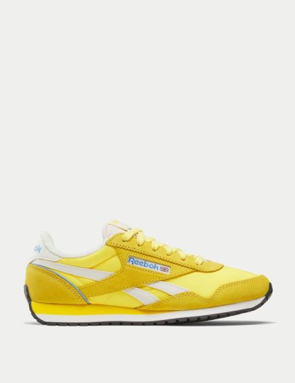 Reebok Women's Classic AZ Suede Trainers - 6 - Yellow Mix, Black Mix,Yellow Mix