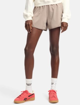 Reebok Women's Lux Woven High Waisted Gym Shorts - Medium Grey, Medium Grey
