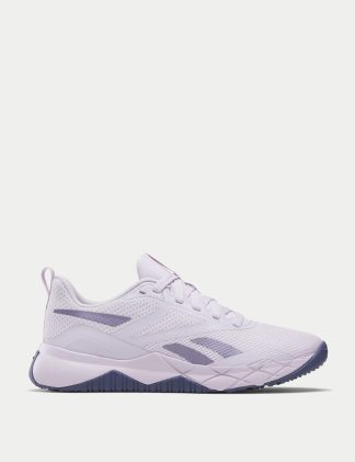 Reebok Women's NFX Lace Up Trainers - 6 - Light Purple, White Mix,Light Purple