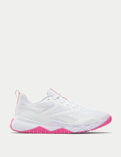 Reebok Women's NFX Lace Up Trainers - 7 - White Mix, White Mix,Light Purple