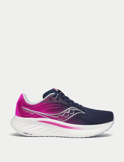 Saucony Women's Ride 18 Running Trainers - 4 - Navy Mix, Navy Mix,White,Black Mix