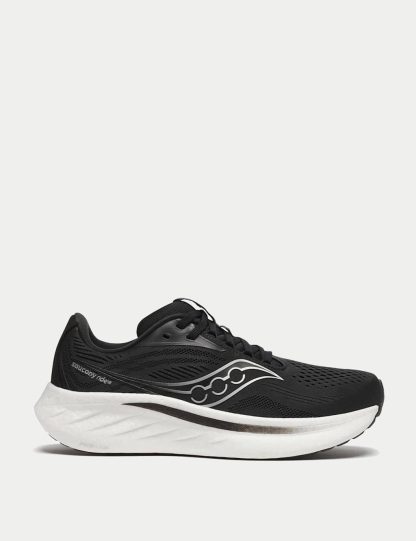 Saucony Women's Ride 18 Running Trainers - 6 - Black Mix, Navy Mix,White,Black Mix