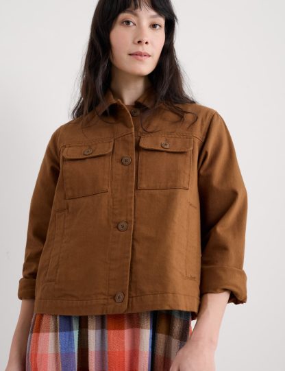 Seasalt Cornwall Women's Denim Jacket - 24 - Brown, Brown