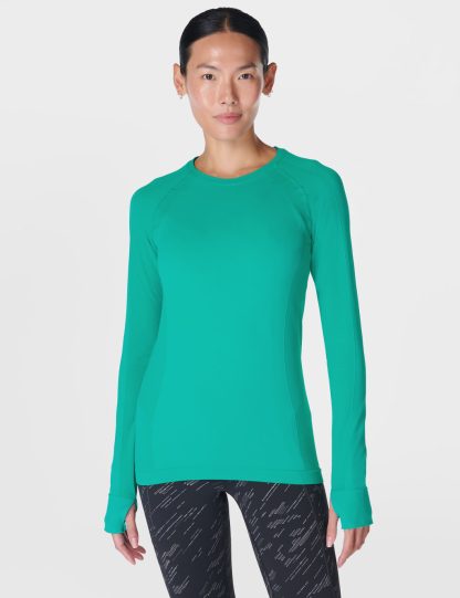 Sweaty Betty Women's Athlete Seamless Gym Crew Neck Top - XS - Mint, Mint,Pink,Blue,Black