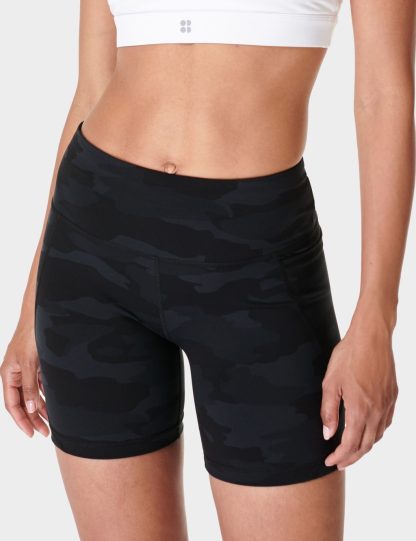 Sweaty Betty Women's Power 6 Biker Gym Shorts - Black Mix, Black Mix,Navy,Brown Mix,Blue Mix,Dark Green,Blue,Black