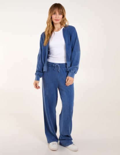 Acid Wash Bomber Jacket & Joggers Set - M/L / DENIM