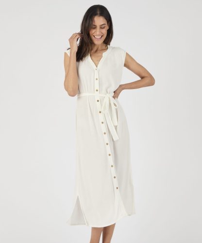 Damart Button through Crinkle Dress