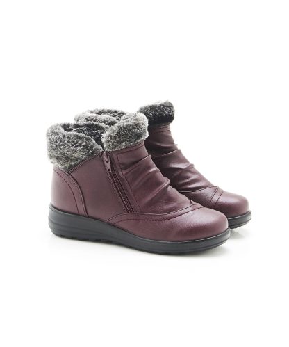 Damart Cushion-walk Faux Fur Trim Ankle Boots