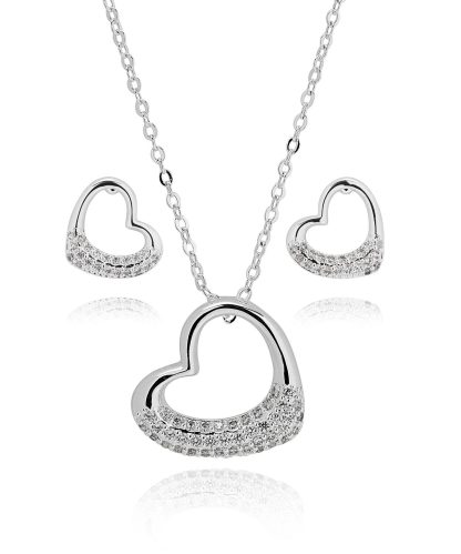 Damart Heart Necklace and Earring Set