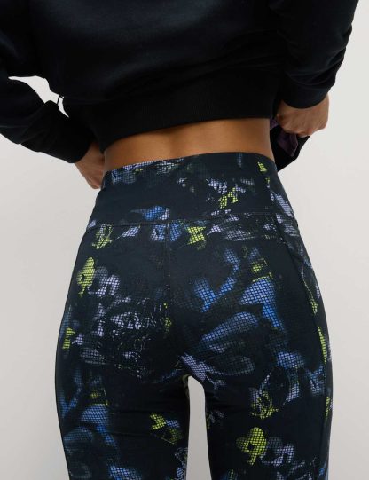 Goodmove Women's Go Train High Waisted Cropped Gym Leggings - 16 - Black Mix, Black Mix