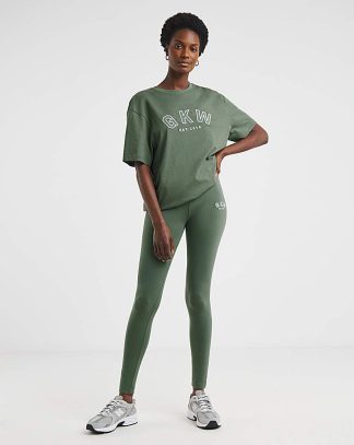Gym King Jersey Leggings Green - Gym King - Size: 10