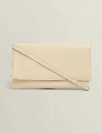 Hobbs female Leather Clutch Bag - Cream, Cream