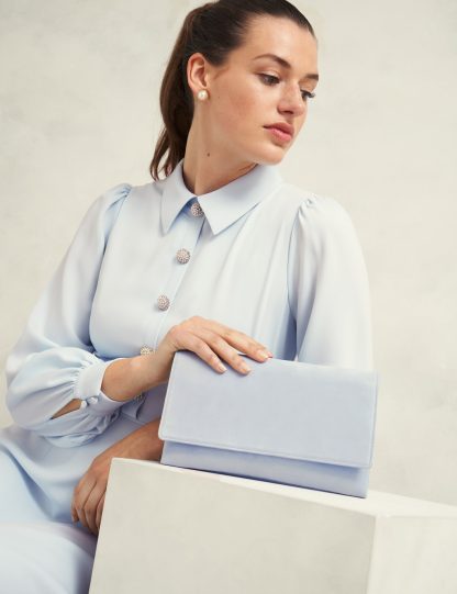 Hobbs female Suede Clutch Bag - Blue, Blue