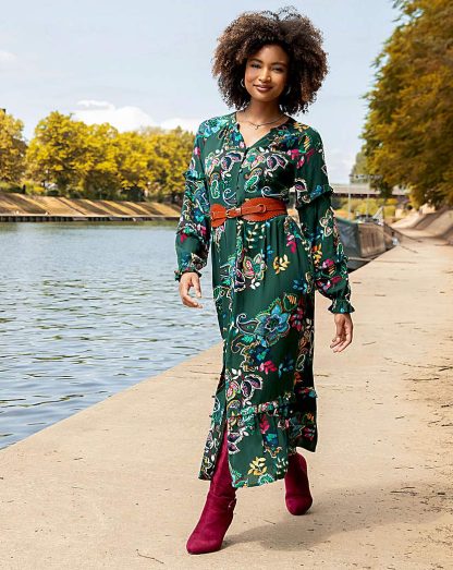 Joe Browns Fabulous Floral Dress Green Multicolour - Joe Browns - Size: 10