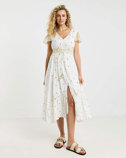 Joe Browns Ibiza Nights Sequin Dress White - Joe Browns - Size: 10