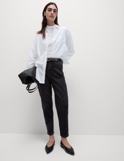 M&S Collection Women's The Mom Jeans - 20REG - Black, Light Indigo Mix,Ecru,Black,Mid Blue,Indigo,Dark Indigo Mix