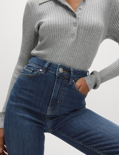 M&S Collection female Ivy Supersoft High Waisted Skinny Jeans - 12REG - Dark Indigo, Black,Dark Indigo,Indigo Mix,Light Indigo