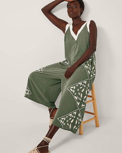 Monsoon Rhea Embroidered Culotte Romper