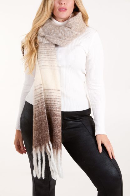 Ombré Brushed Scarf - ONE / DARK BROWN