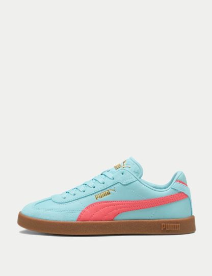 Puma Women's Club II Era Leather Trainers - 6 - Light Blue Mix, White Mix,Light Blue Mix