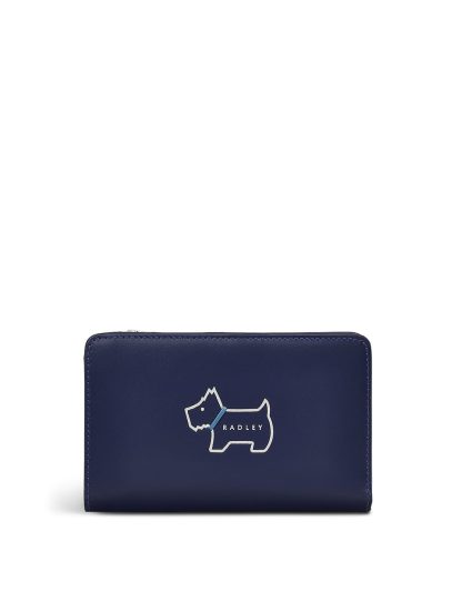 Radley female Leather Foldover Purse - Blue, Blue
