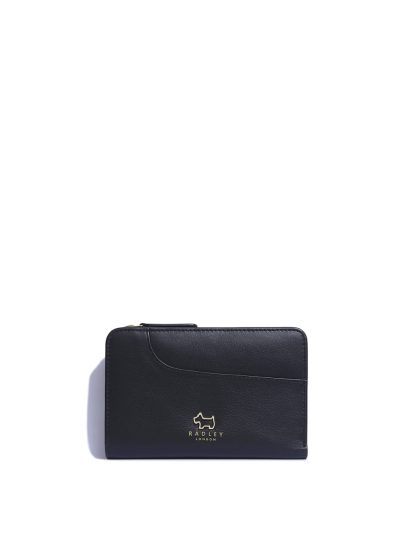 Radley female Pockets Leather Foldover Purse - Black, Black