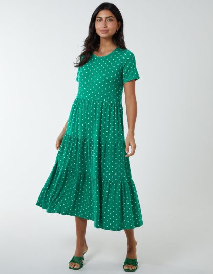 Tiered Smock Dress - S / JADE