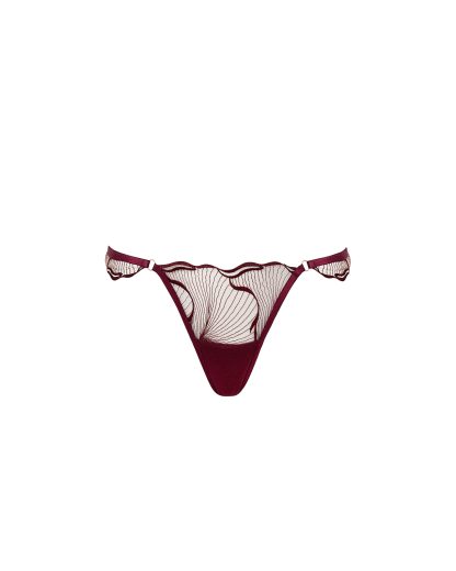 Bluebella Marabel Embroidered Sheer Thong Cherry - 6