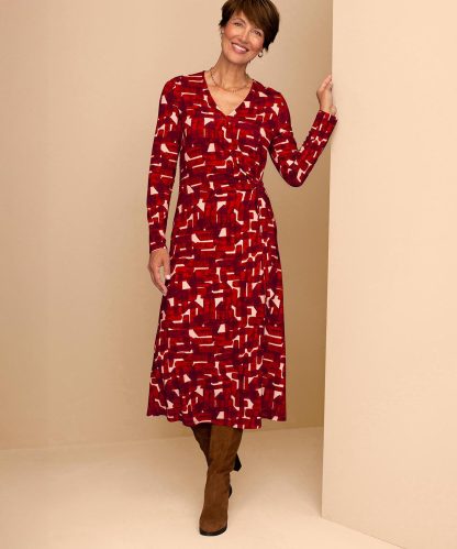Damart Graphic Print Jersey Wrap Dress