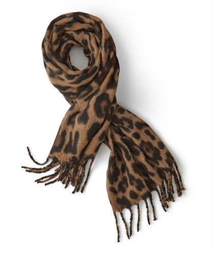 Damart Leopard Wrap-over Scarf