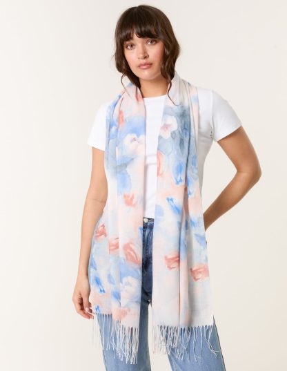 Floral Print Scarf - ONE / GREEN