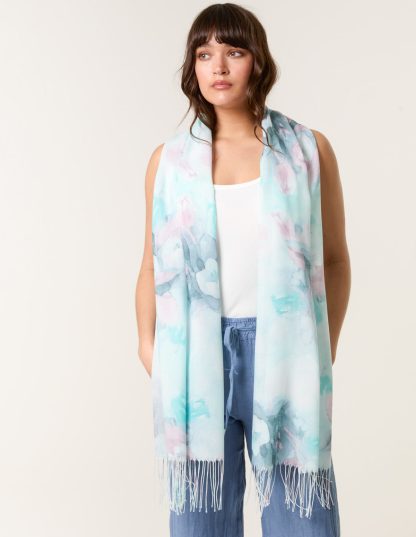 Floral Print Scarf - ONE / PINK