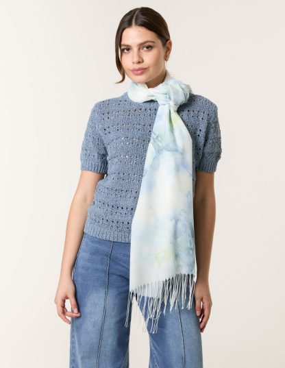 Floral Print Scarf - ONE / YELLOW