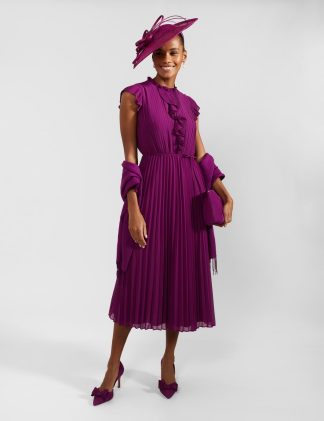 Hobbs female Woven Fringed Scarf - Purple, Purple