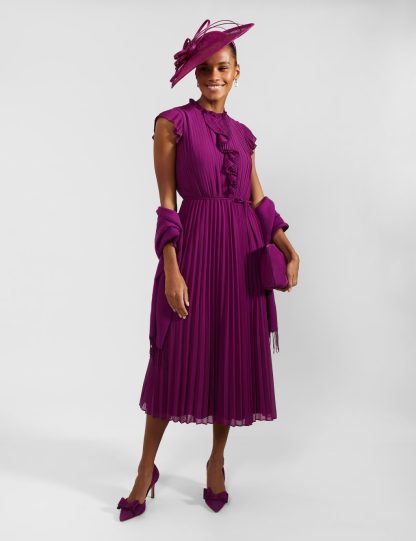 Hobbs female Woven Fringed Scarf - Purple, Purple