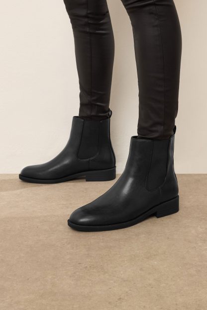Lts Black Chelsea Ankle Boots In Standard Fit Standard > 13 Lts | Tall Women's Ankle Boots