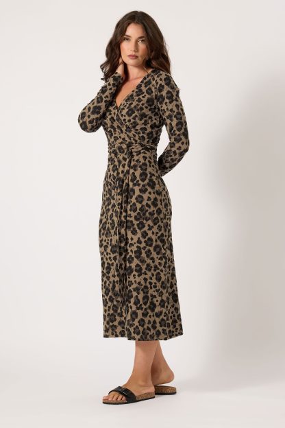 Lts Tall Brown Leopard Print Wrap Dress 22-24 Lts | Tall Women's Midaxi Dresses