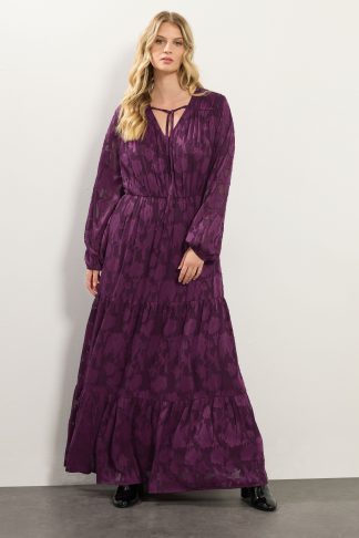Lts Tall Purple Jacquard Boho Maxi Dress 24 Long Tall Sally | Tall Women's Maxi Dresses