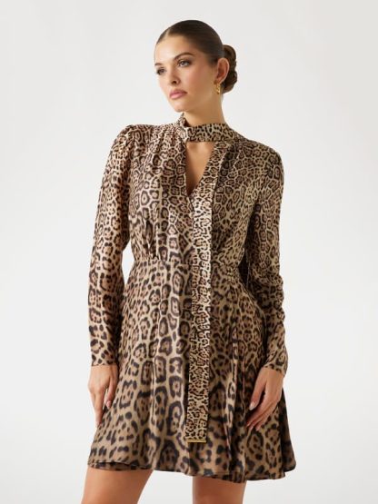 Marciano Guess Marciano Leopard Satin Dress