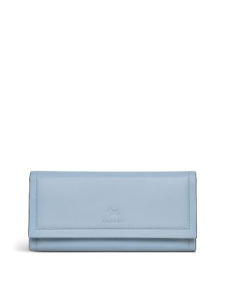 Radley female Heritage Border Matinee Leather Large Purse - Light Blue, Light Blue