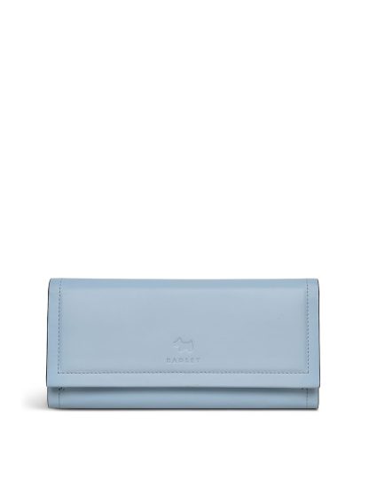 Radley female Heritage Border Matinee Leather Large Purse - Light Blue, Light Blue