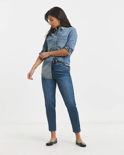 SBE Mid Blue Authentic Loose Mom Jeans MID Blue - Simply Be - Size: 10R