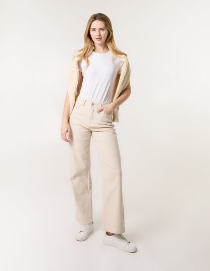 Stone Wide Leg Jeans - 16 / STONE