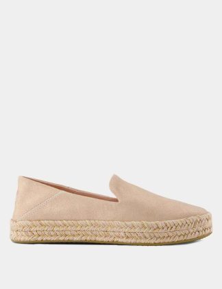 Toms female Leather Flat Espadrilles - 3 - Pink, Black,Natural,Pink