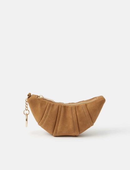 Accessorize Women's Croissant Keyring Coin Purse - Tan, Tan