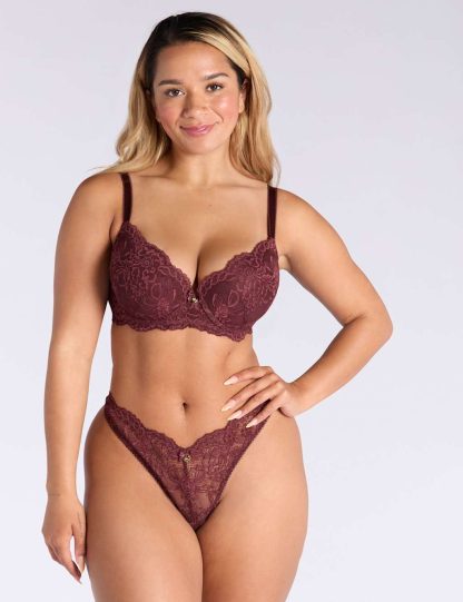 Boux Avenue Women's Billie Thong - 12 - Dark Red, Dark Red